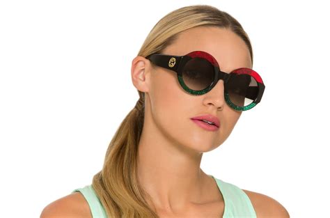 gucci gg0084s 002 blue havana gg 0084s sunglasses|Green & Red Web Aviator Sunglasses .